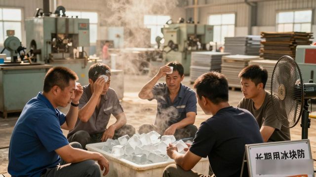 车间高温不用愁 宜兴防暑降温冰块成了工人的救命凉方